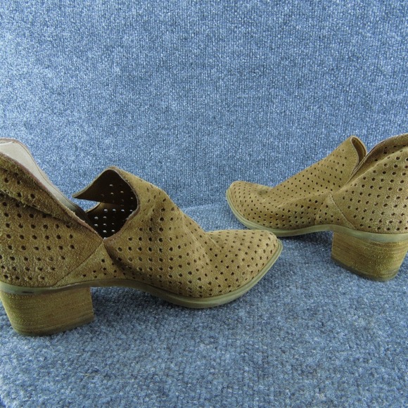 Steven by Steve Madden Women Size 6 M Tan Suede Ankle Boots Cutout Block Heel - Picture 6 of 9